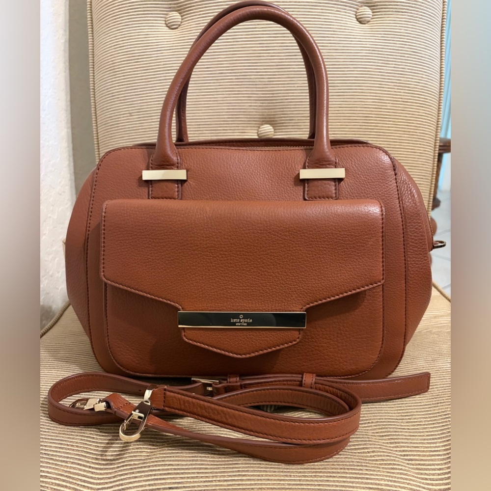 Kate Spade♠️ Pebbled Leather Browning Lane Kathrina Top Handle Satchel